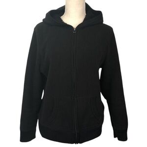 OLD NAVY Sweatshirt Women's Size Large Black Full Zip Teddy Hoodie